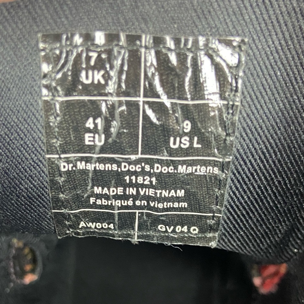 Dr. Martens Victorian Flowers Floral Canvas Boots Docs 11821 Black Pink Size 9 - Picture 5 of 11